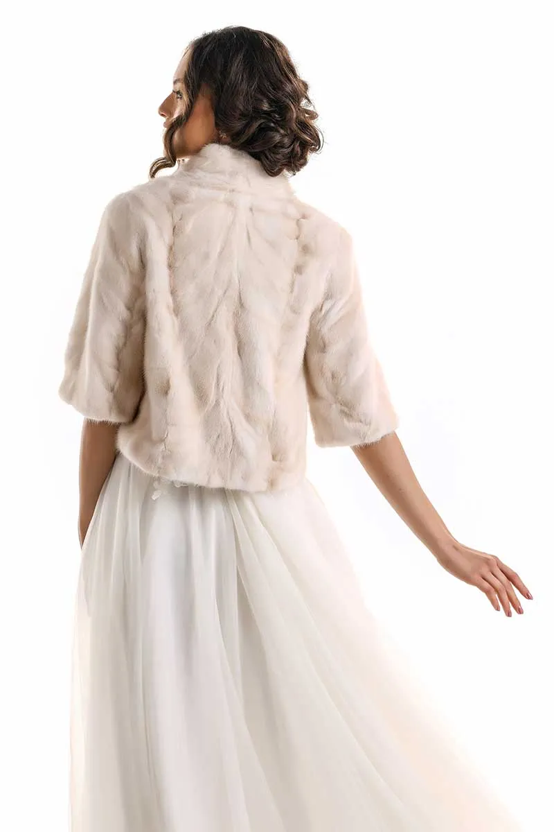 Ivory Genuine Mink Fur Jacket