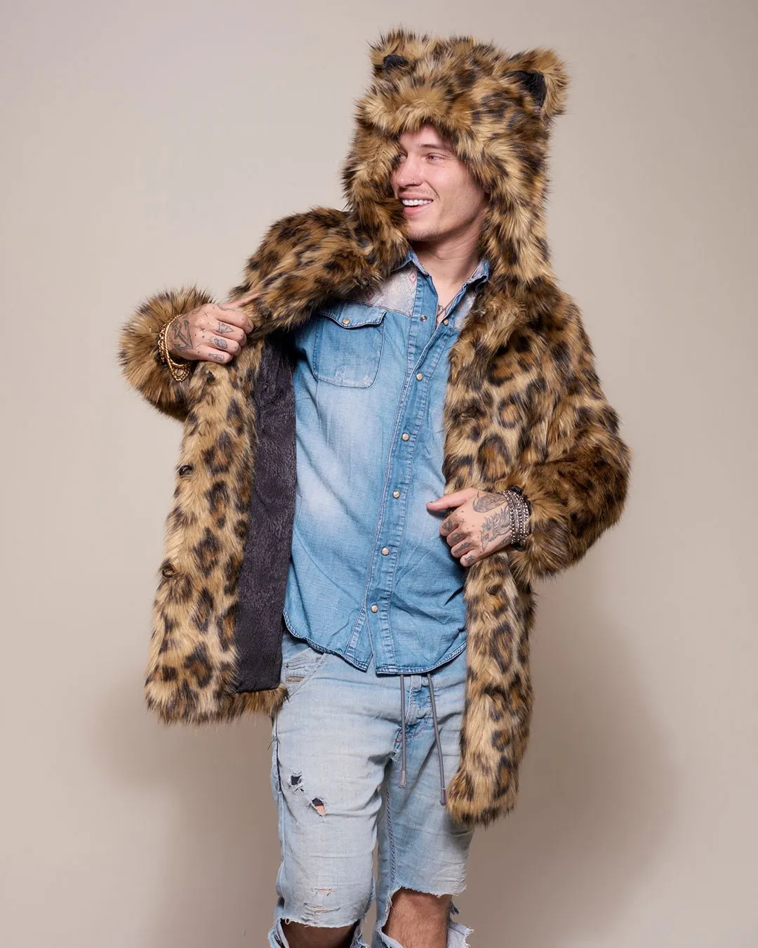 Javan Leopard Classic Faux Fur Coat *Almost Purfect*  | Men's