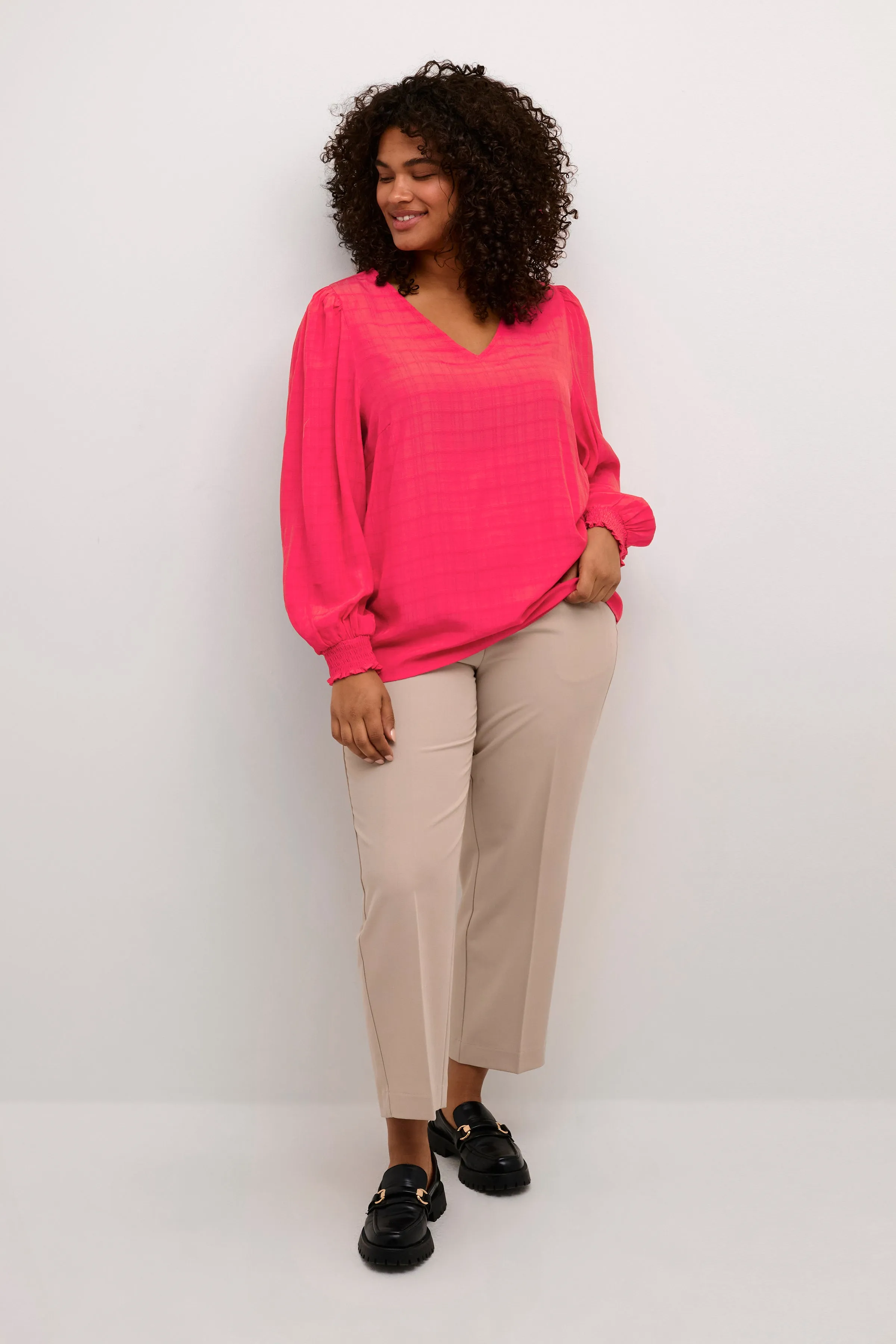 Kaffe Curve Lisana Blouse in Pink