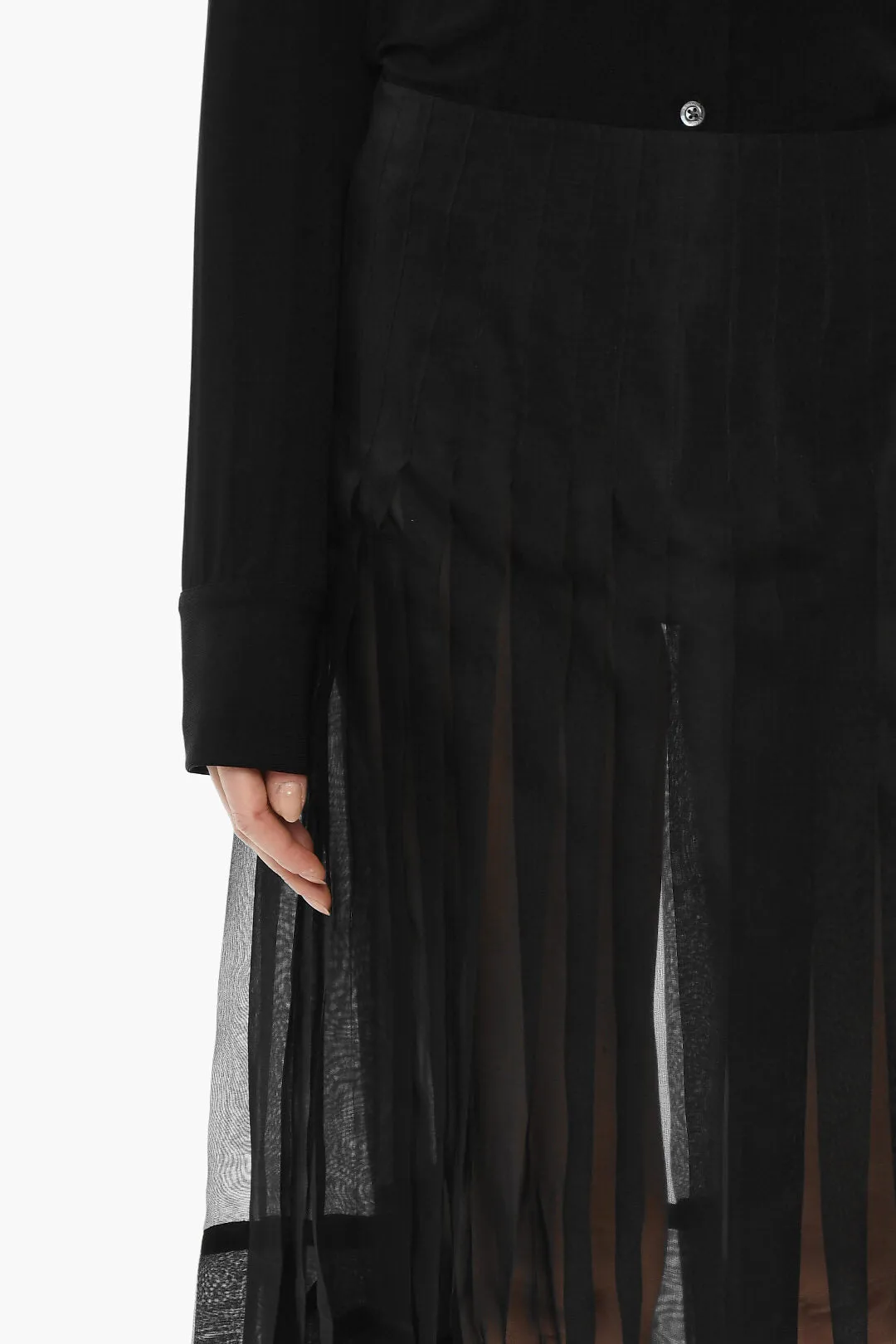 Khaite Pleated Semi-Sheer Silk TUDI Skirt