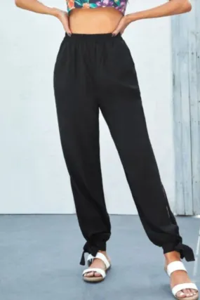 Knot Hem Trouser Black