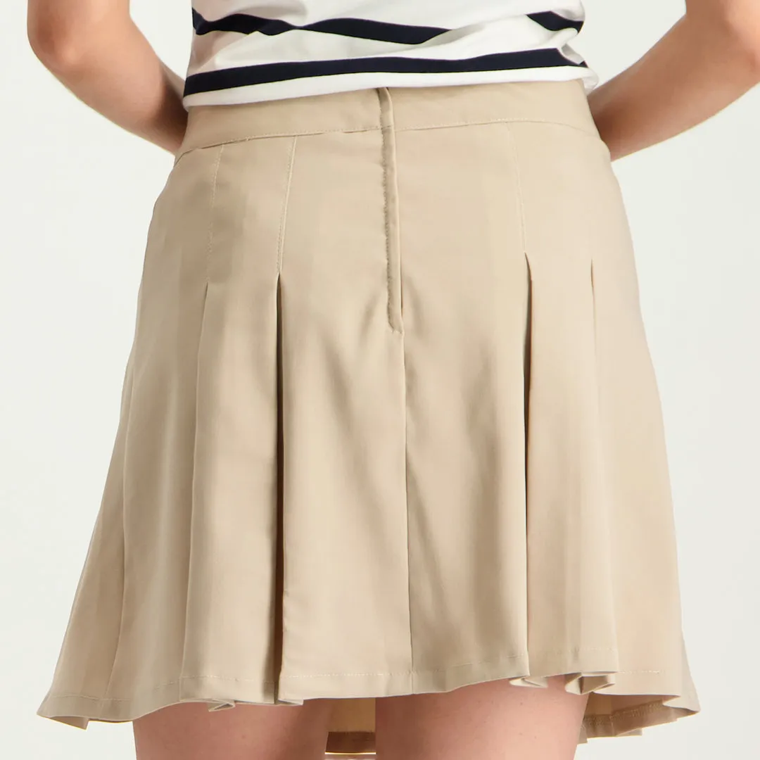 LADIES NOVA STONE PLEATED MINI SKIRT