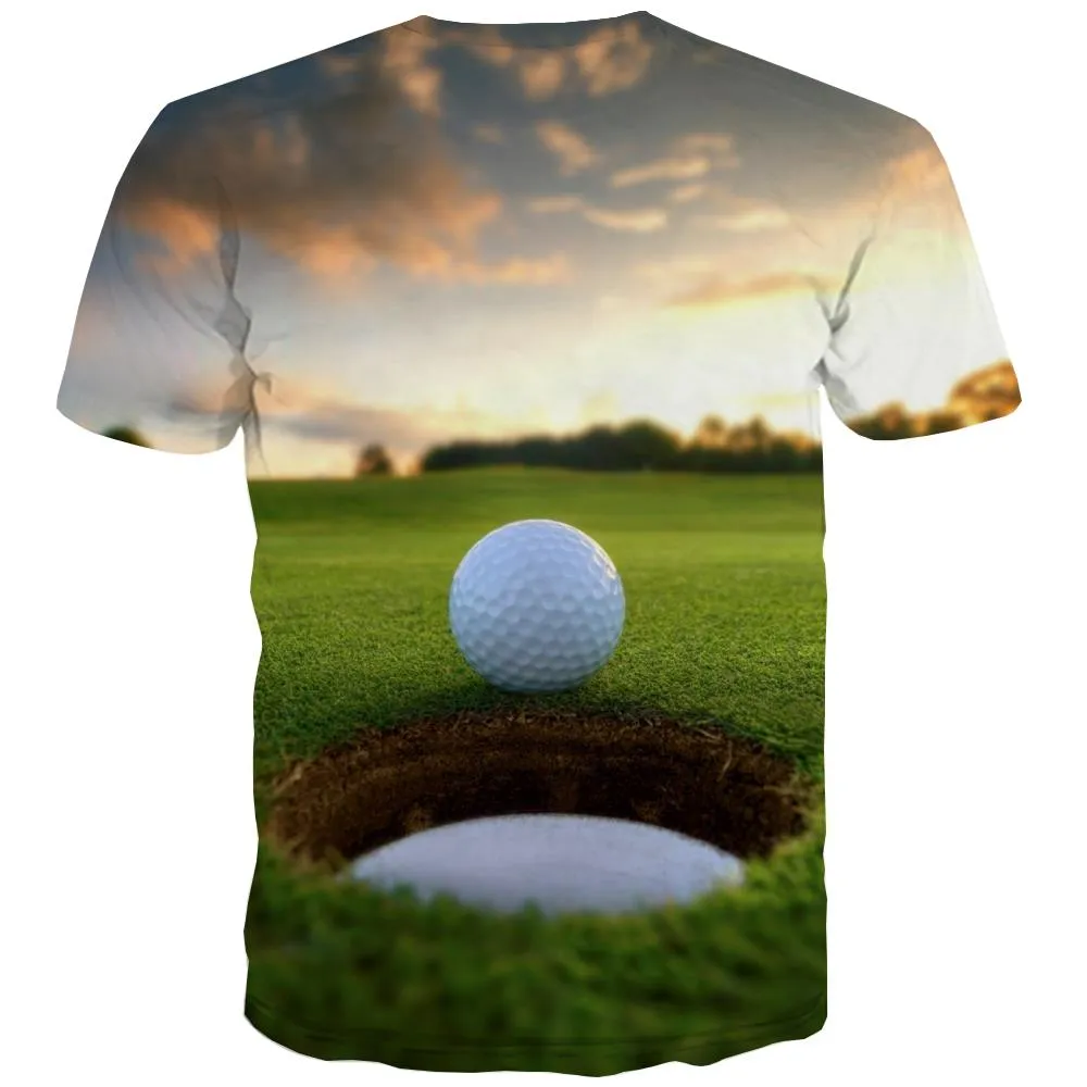 Lawn T-shirt Men Golf Tshirts Cool Forest Tshirts Casual Natural T-shirts 3d Game Tshirt Anime