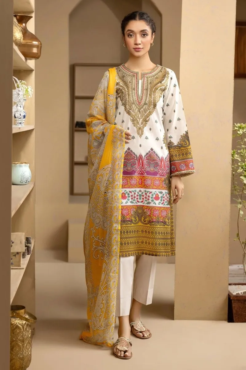 Limelight Embroidered Cambric Pakistani 3 Piece Suit LIM355