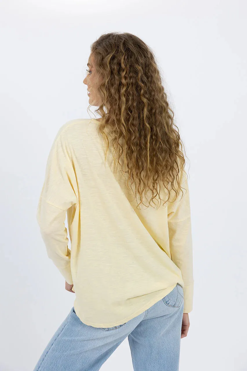 Long Sleeve Dippy Tee / Lemon