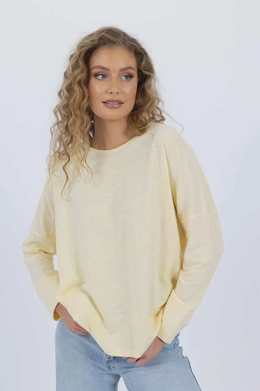 Long Sleeve Dippy Tee / Lemon