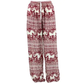 Loose Ali Baba Harem Elephant Trousers Pants - Red & White