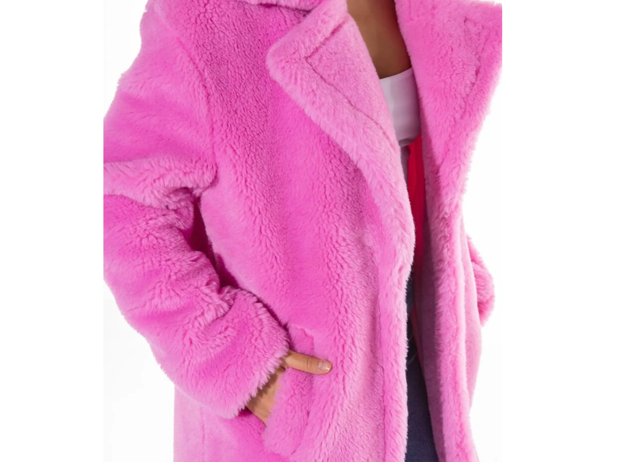 Luxe Pink Faux Fur Coat