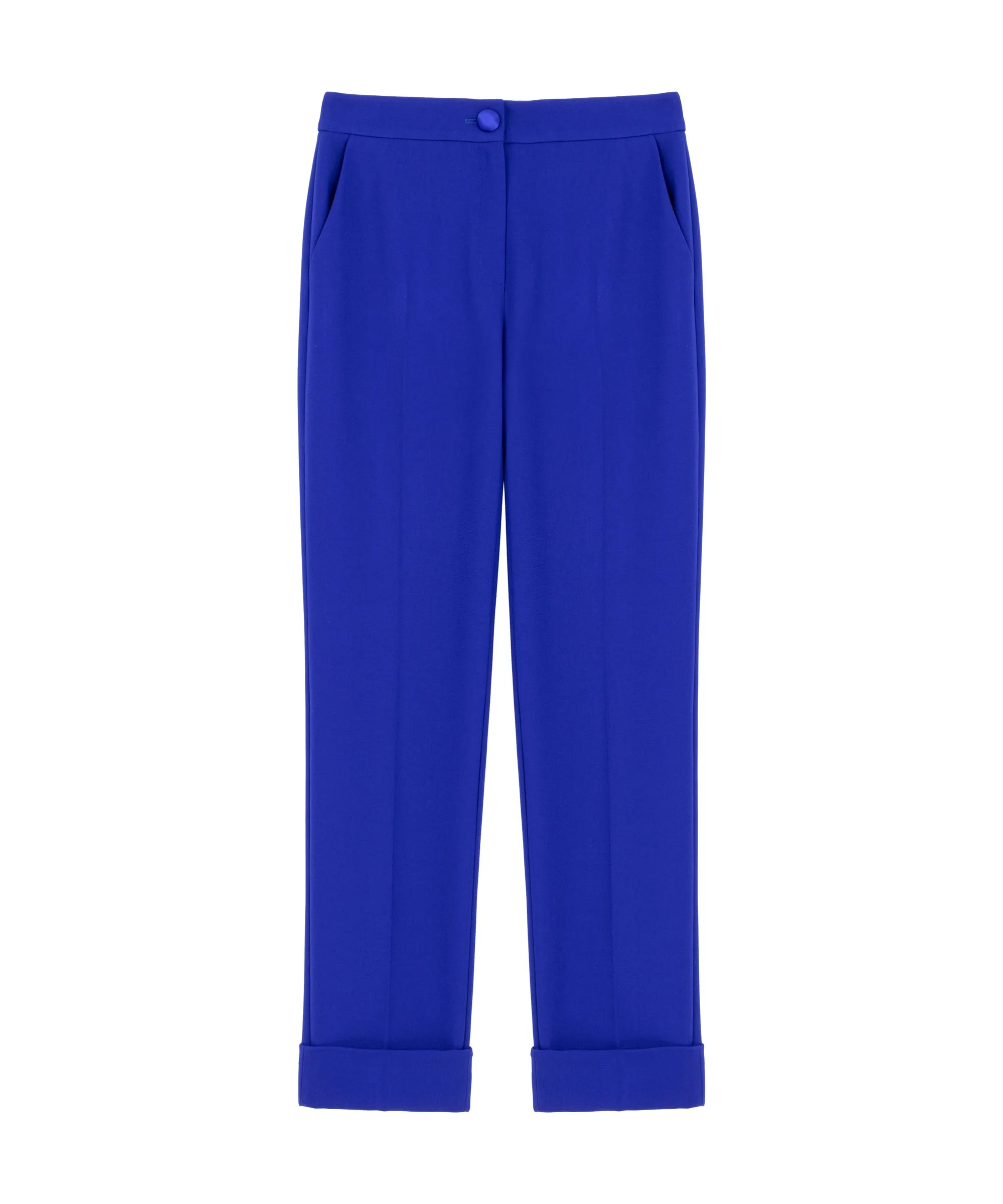 Machka Double Leg Straight Fit Trousers Sax