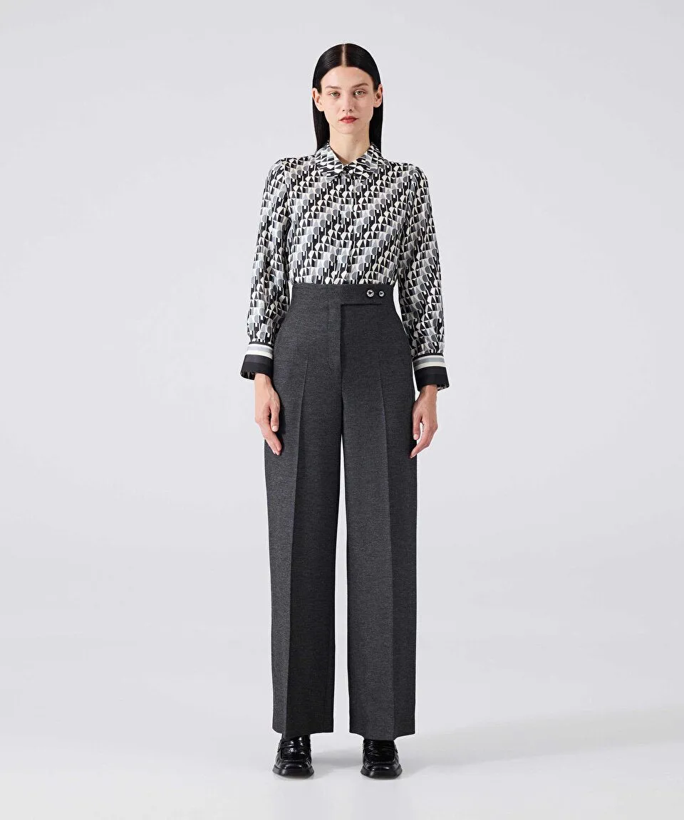 Machka Metal Button Trousers Anthracite