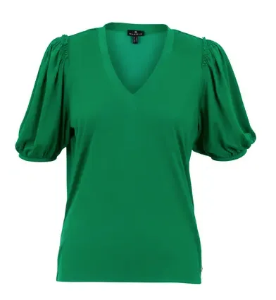 Marble 6964 V-Neck Frill Sleeve Top (3 Colours)