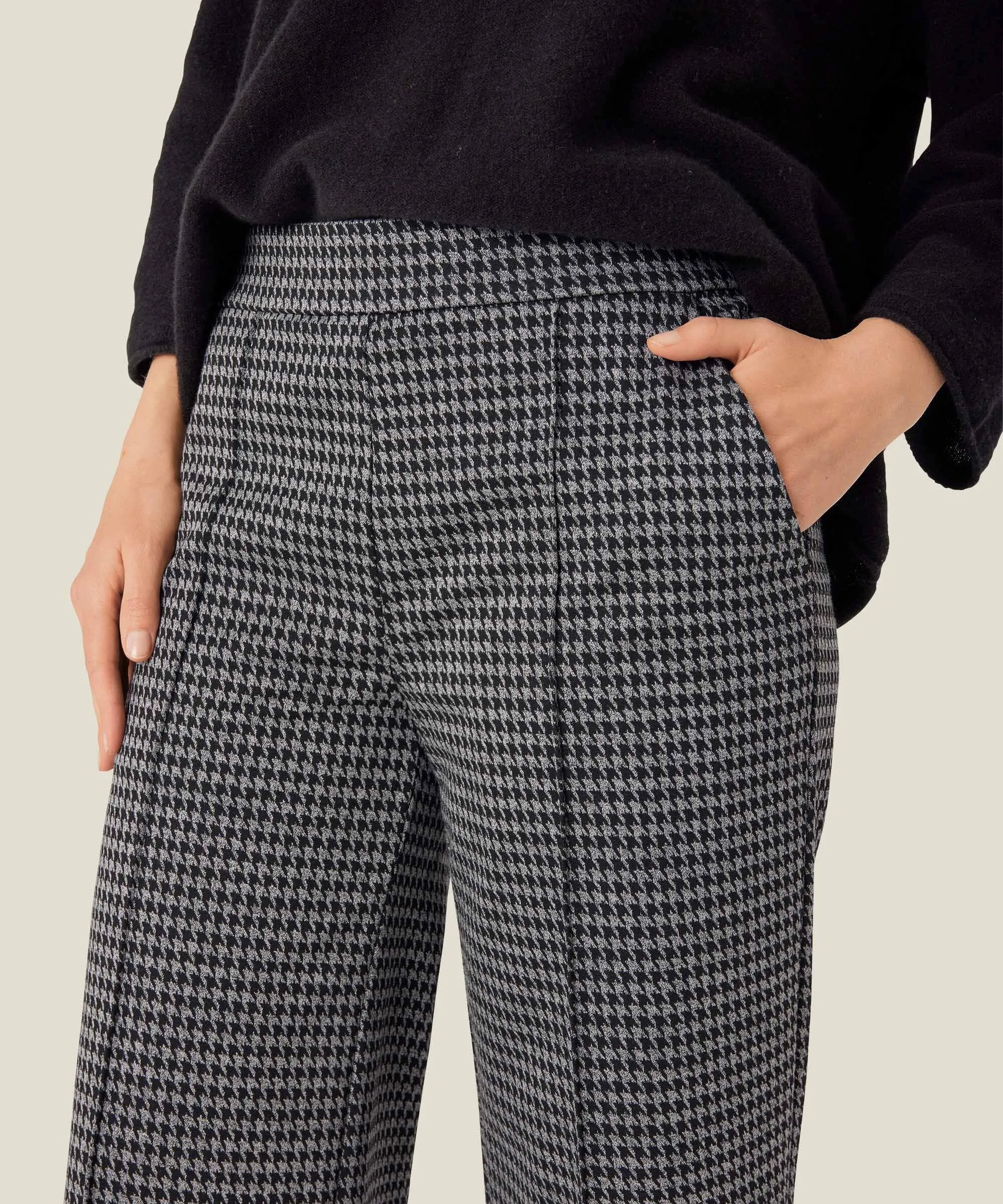 Masai Piana Wide Leg Houndstooth Trouser