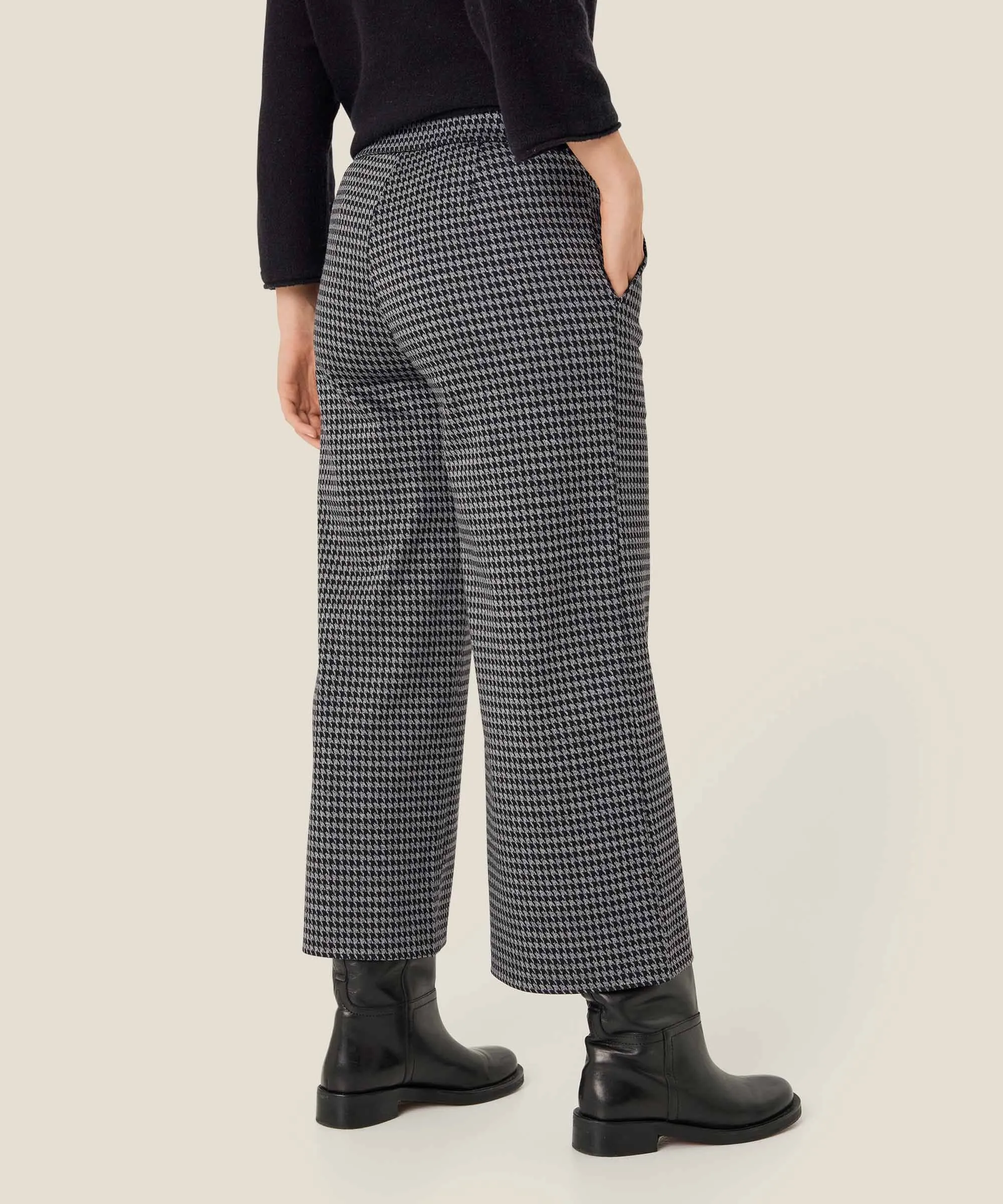 Masai Piana Wide Leg Houndstooth Trouser