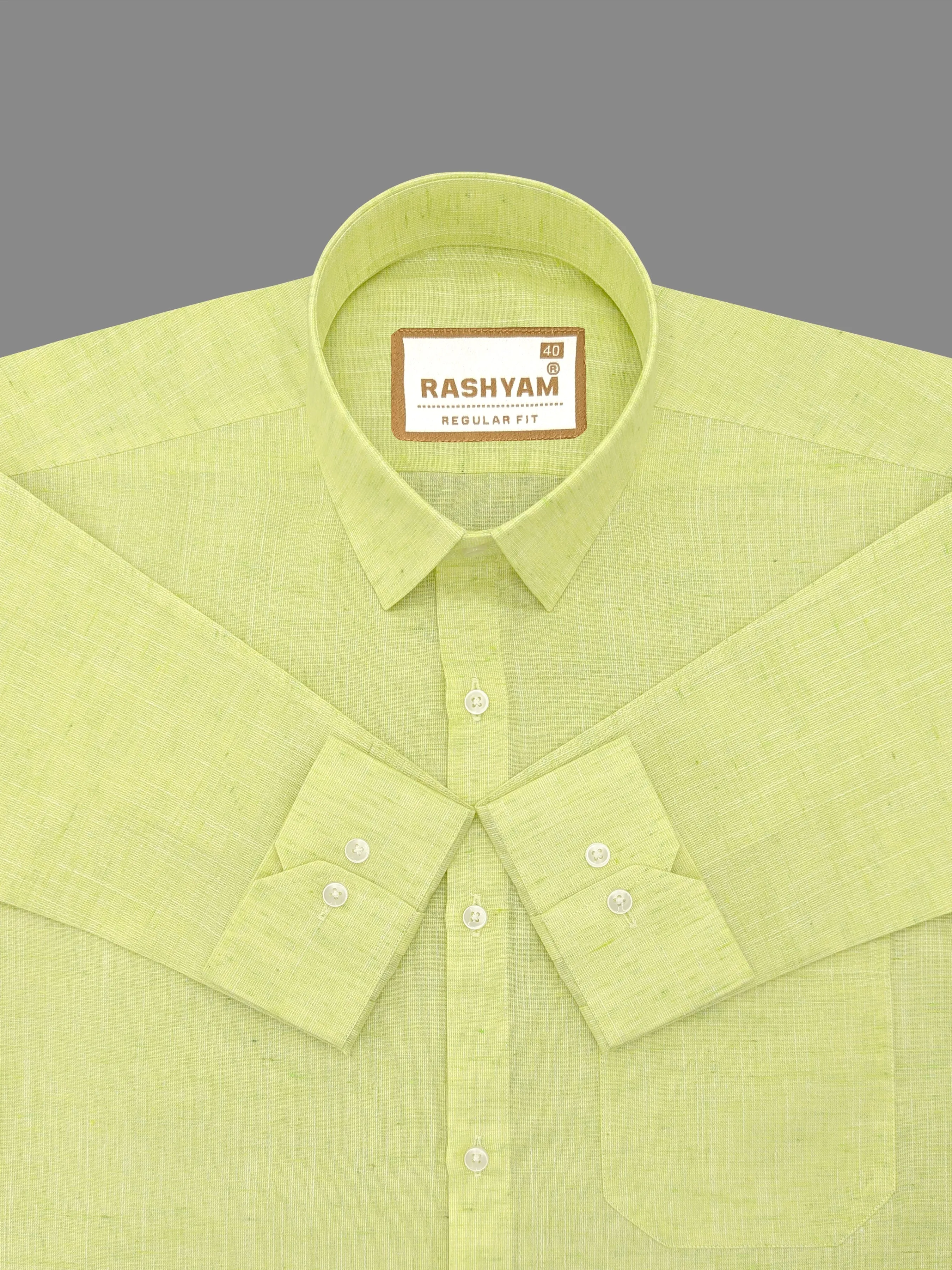 Matera Linen Cotton Olive Green Formal Shirt For men