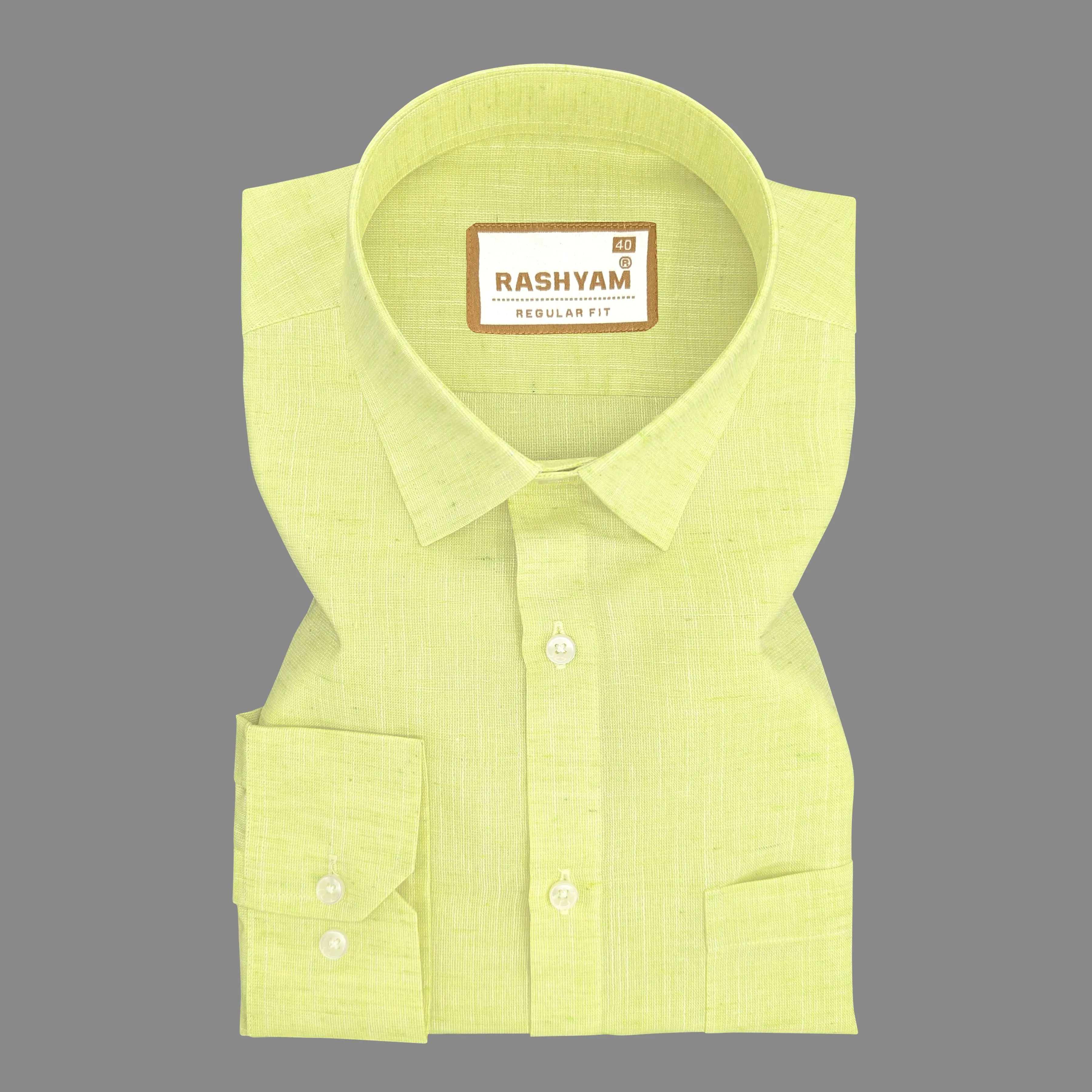 Matera Linen Cotton Olive Green Formal Shirt For men