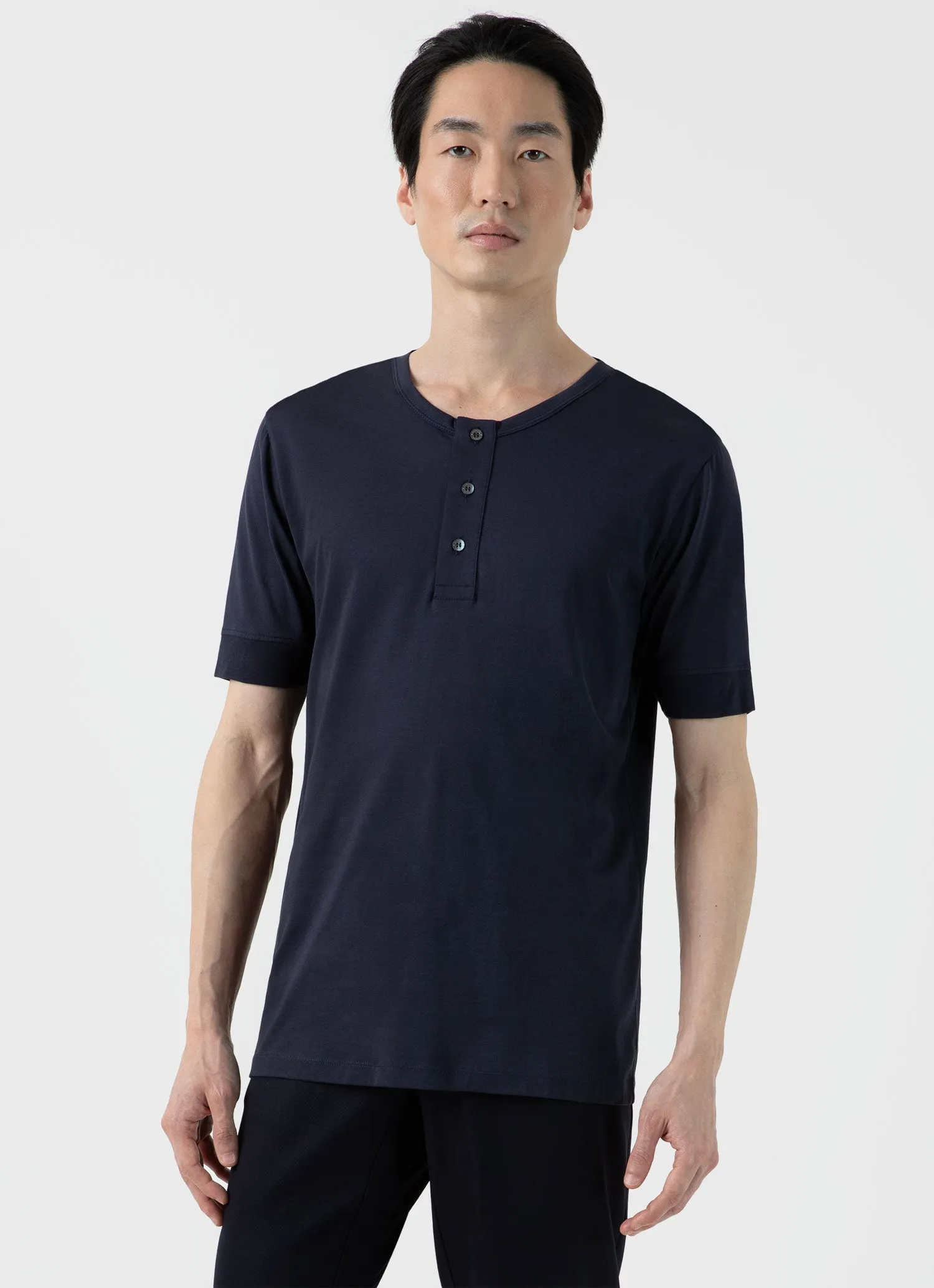 Men's Henley T-shirt in Navy