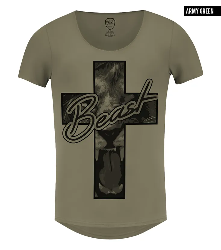 Men's T-shirt "Beast" Angry Lion Graphic Tee / Color Option / MD561