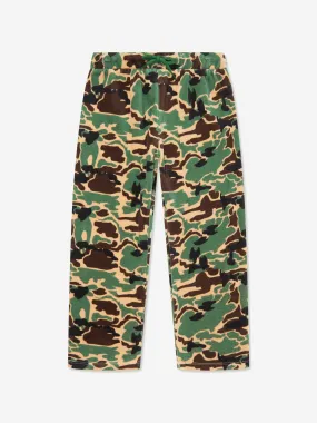 Mini Rodini Kids Camo Velour Trousers in Green