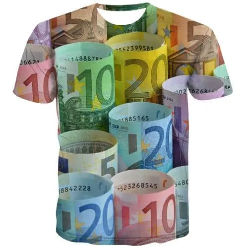 Money T-shirt Men Russia Tshirts Cool Colorful T-shirts 3d Geometric T-shirts Graphic Harajuku Tshirts Casual Short Sleeve