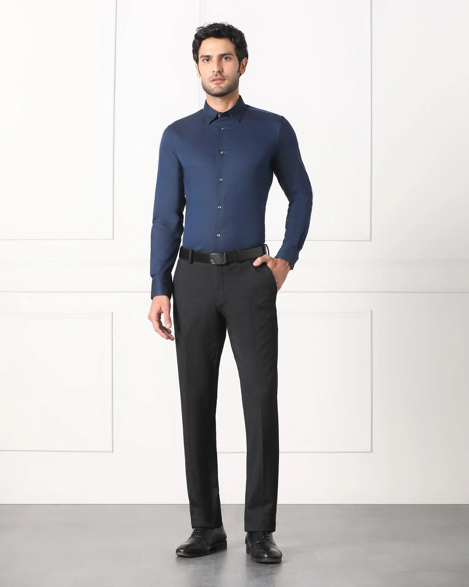 Must Haves Formal Midnight Blue Solid Shirt - Silvio