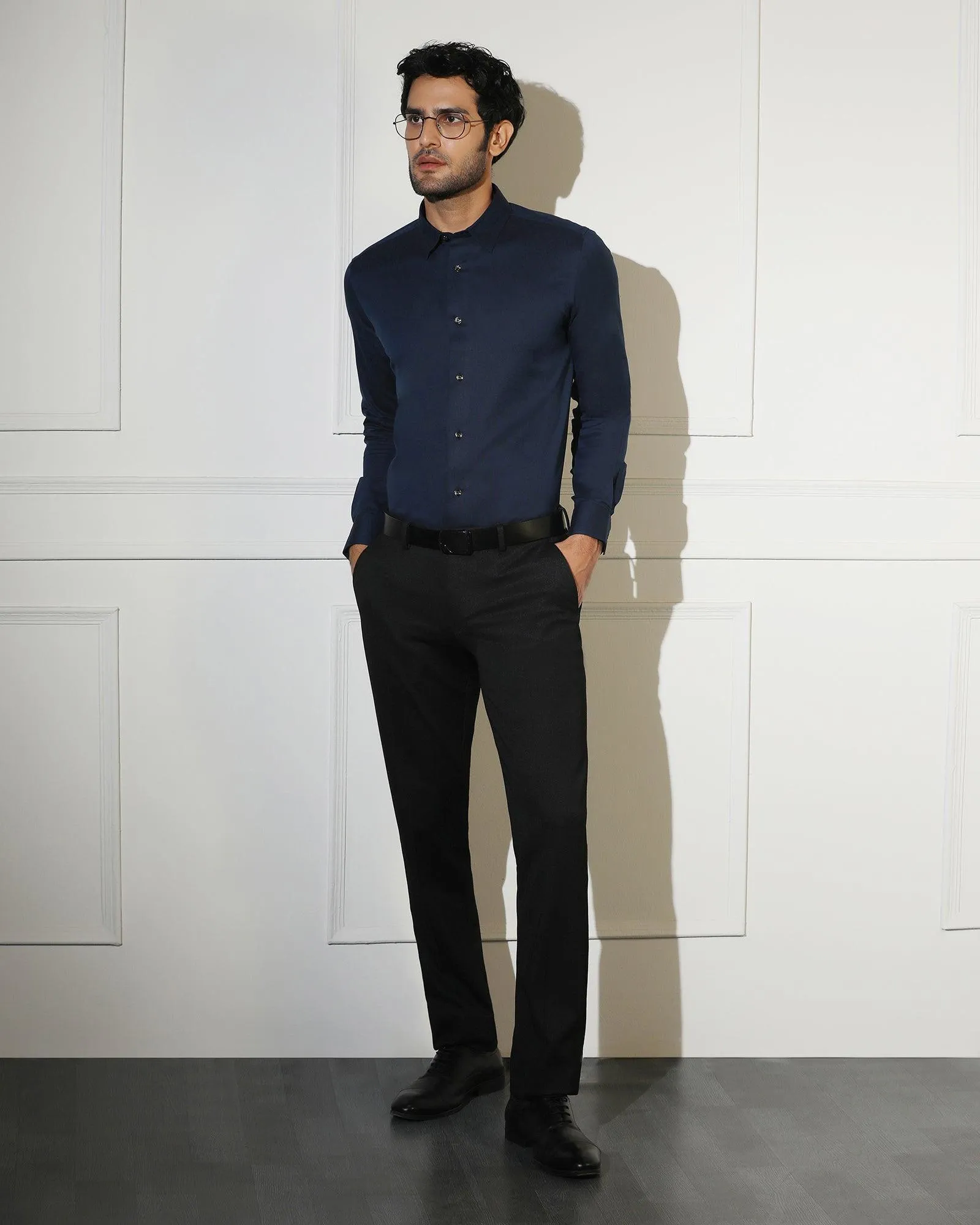 Must Haves Formal Midnight Blue Solid Shirt - Silvio