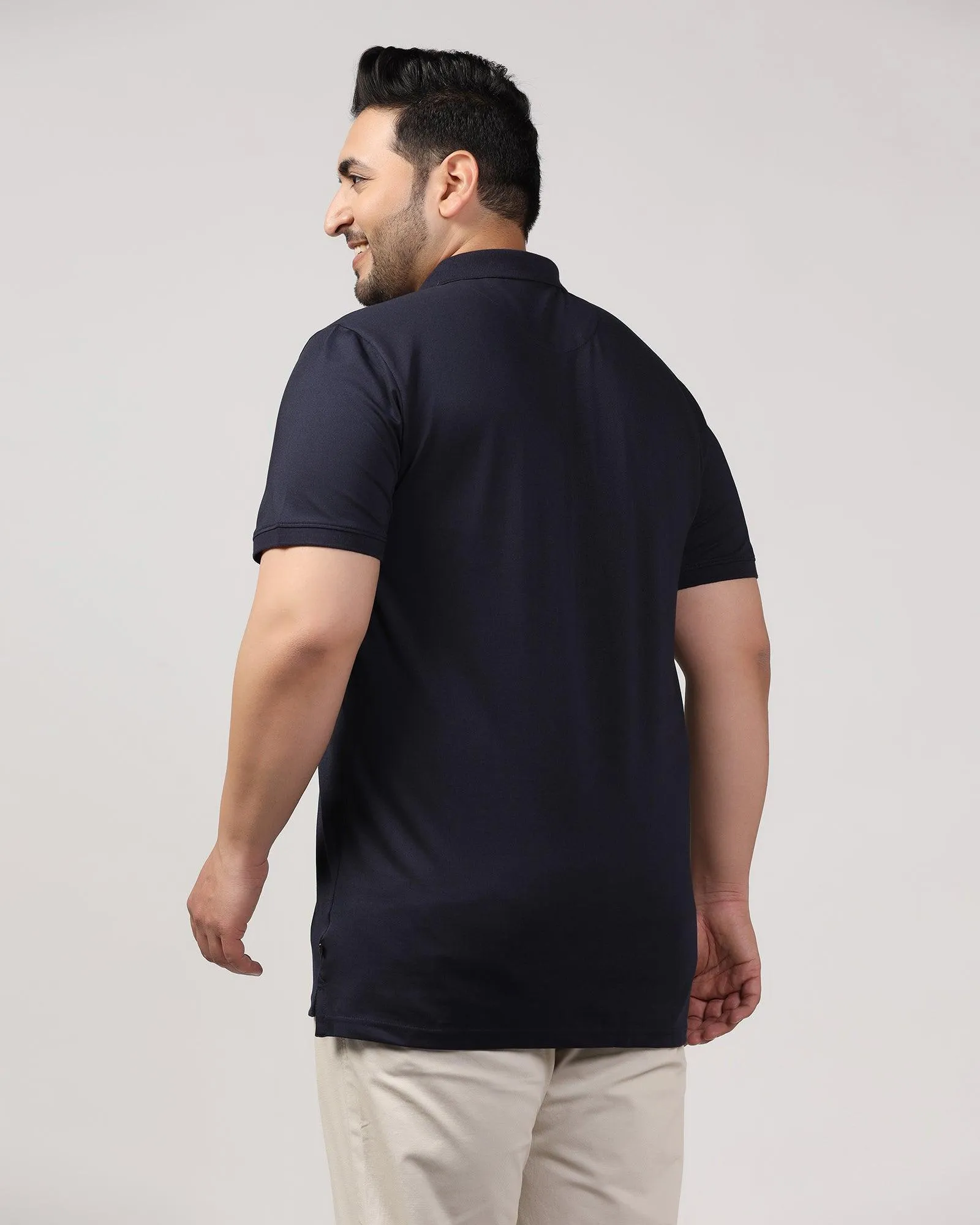 Must Haves Polo Navy Solid T-Shirt - Yuki