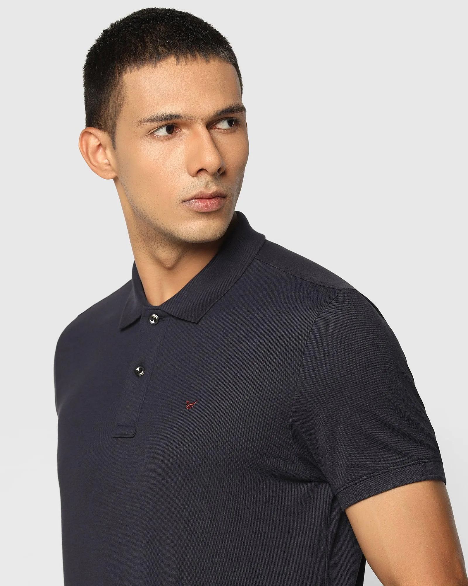 Must Haves Polo Navy Solid T-Shirt - Yuki