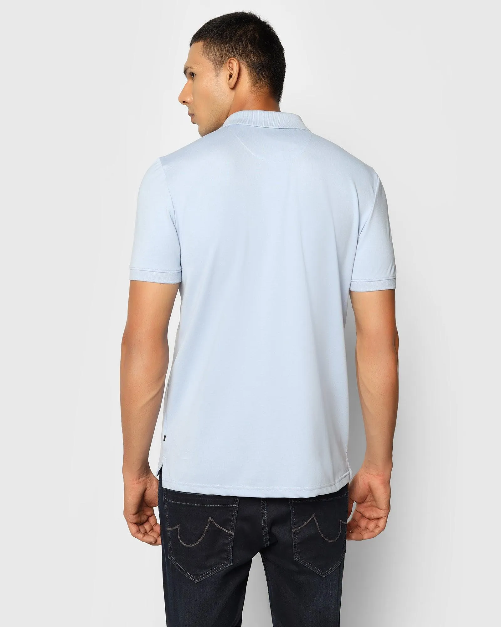 Must Haves Polo Sky Blue Solid T-Shirt - Yuki