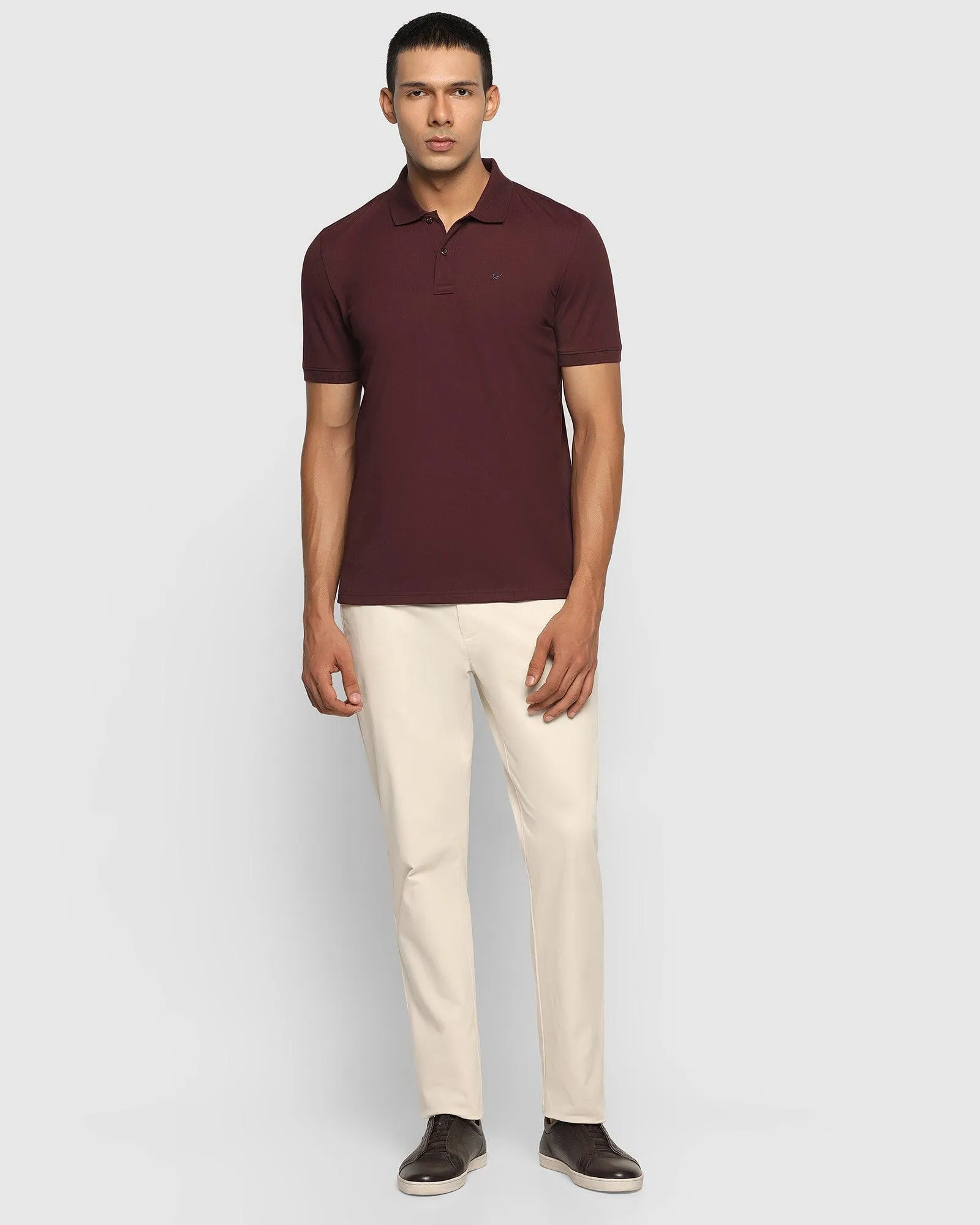 Must Haves Polo Wine Solid T-Shirt - Yuki