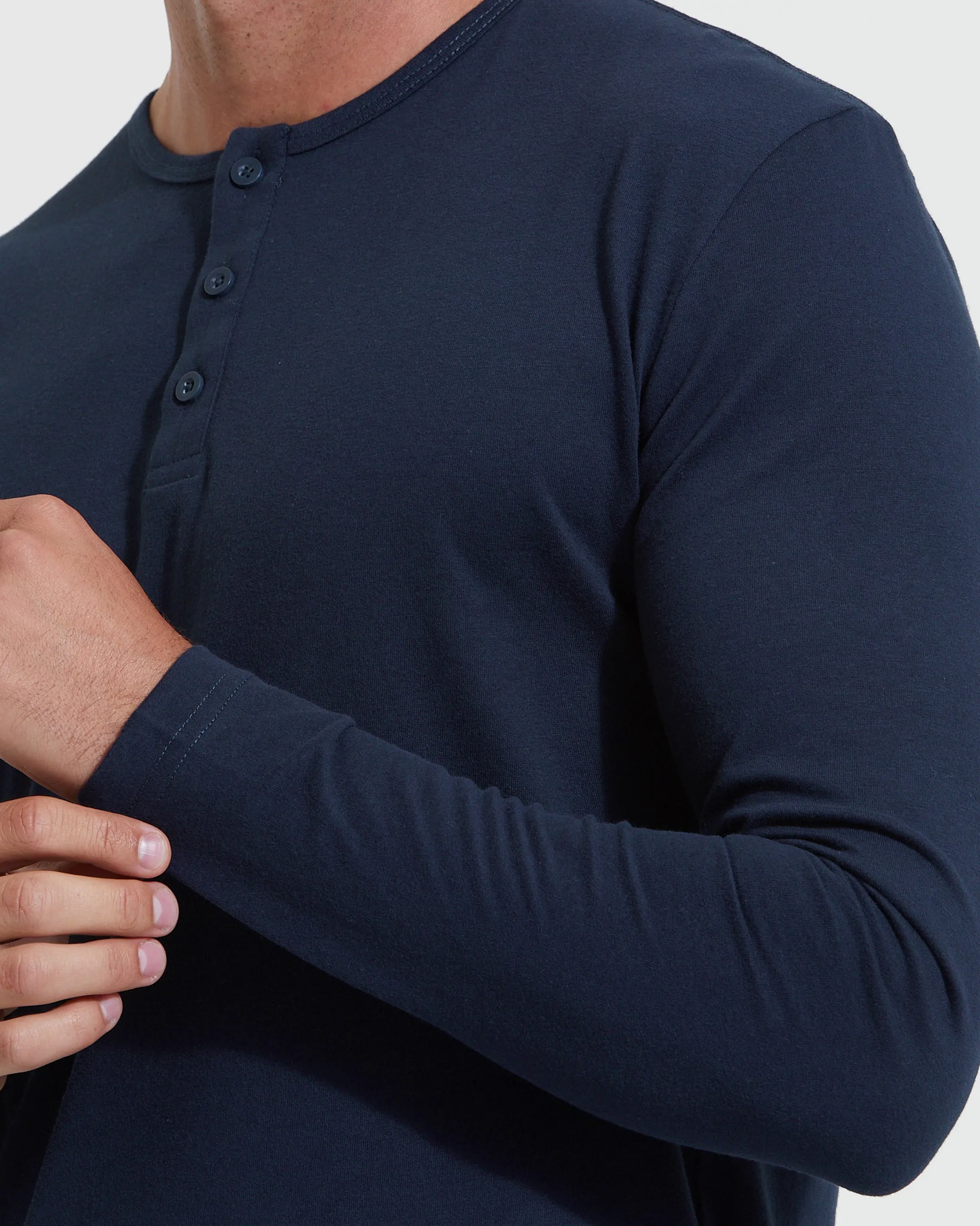 Navy Long Sleeve Henley