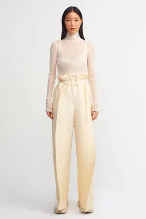 Nu Pleated Trousers With Adjustable Belt Natural