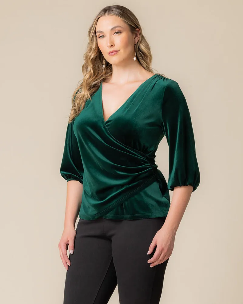 Odette Velvet Faux Wrap Top