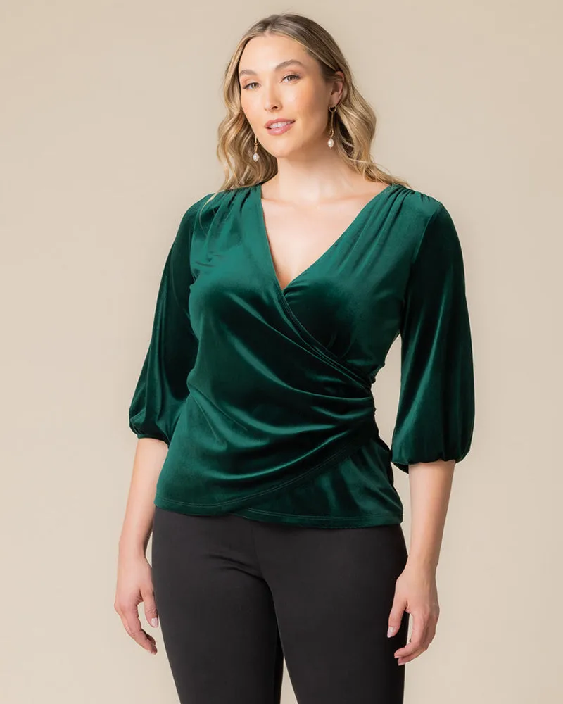 Odette Velvet Faux Wrap Top