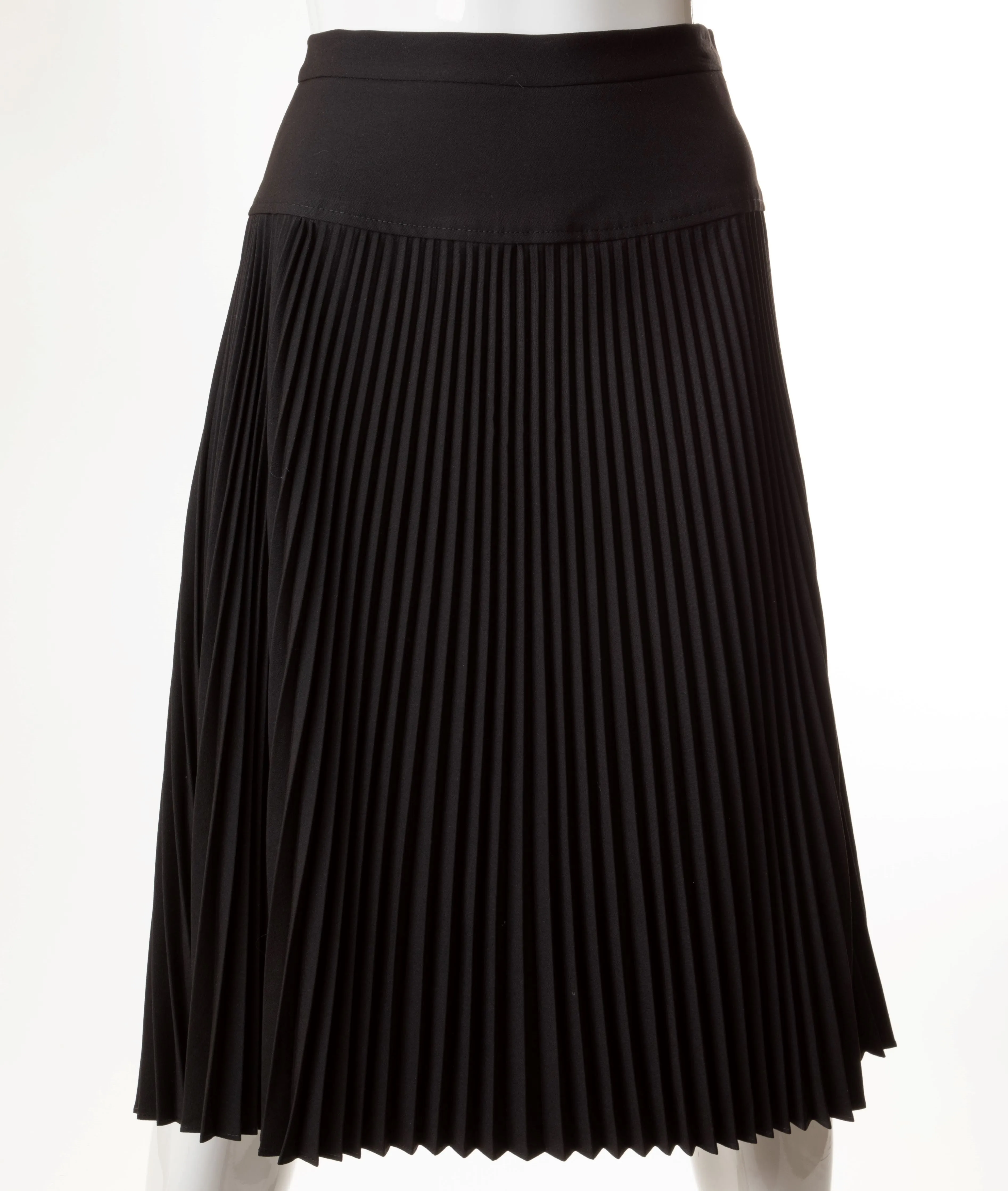 PANIZ ACCORION PLEATED YOKE SKIRT 27" BLACK