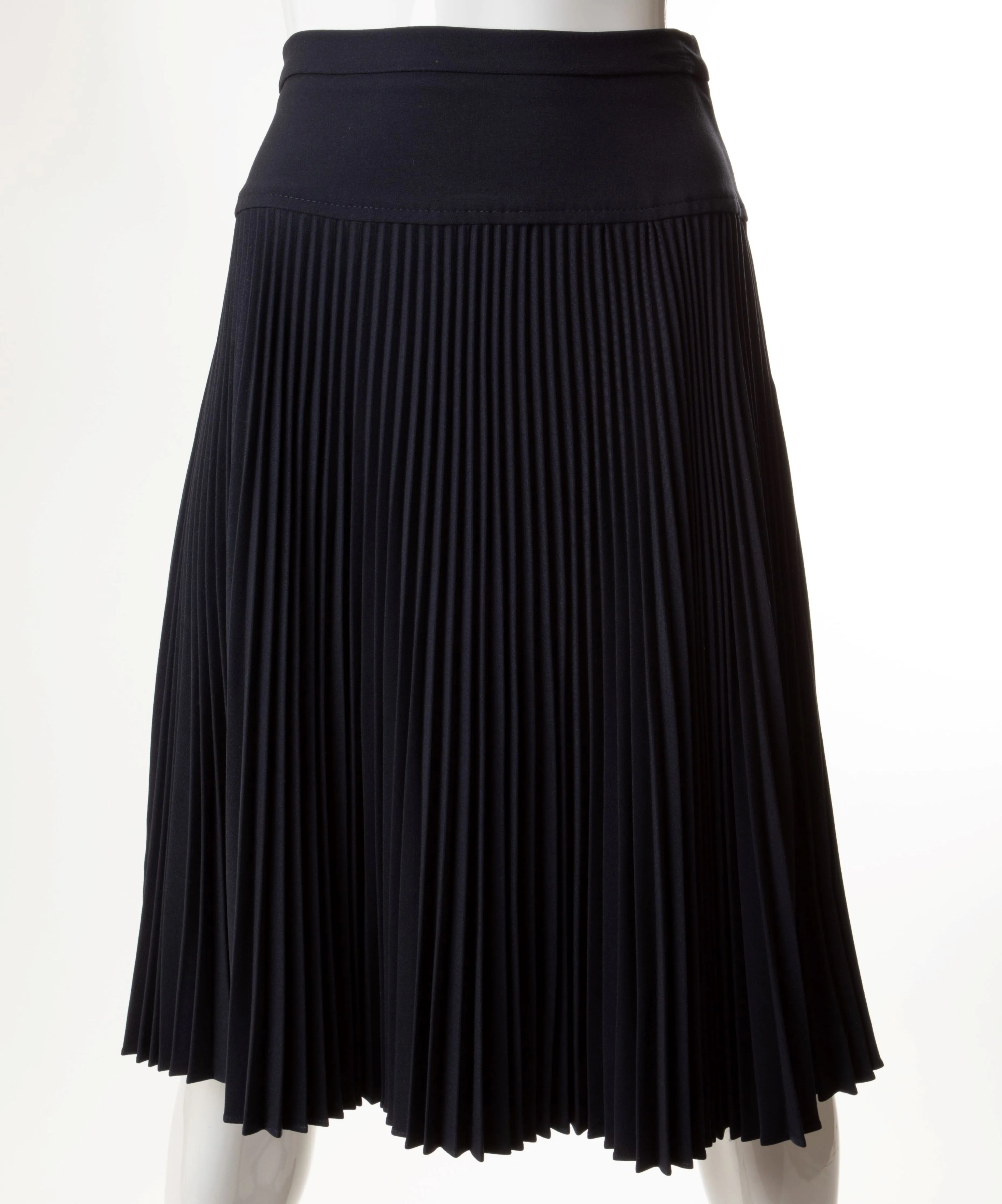 PANIZ ACCORION PLEATED YOKE SKIRT 27" BLACK