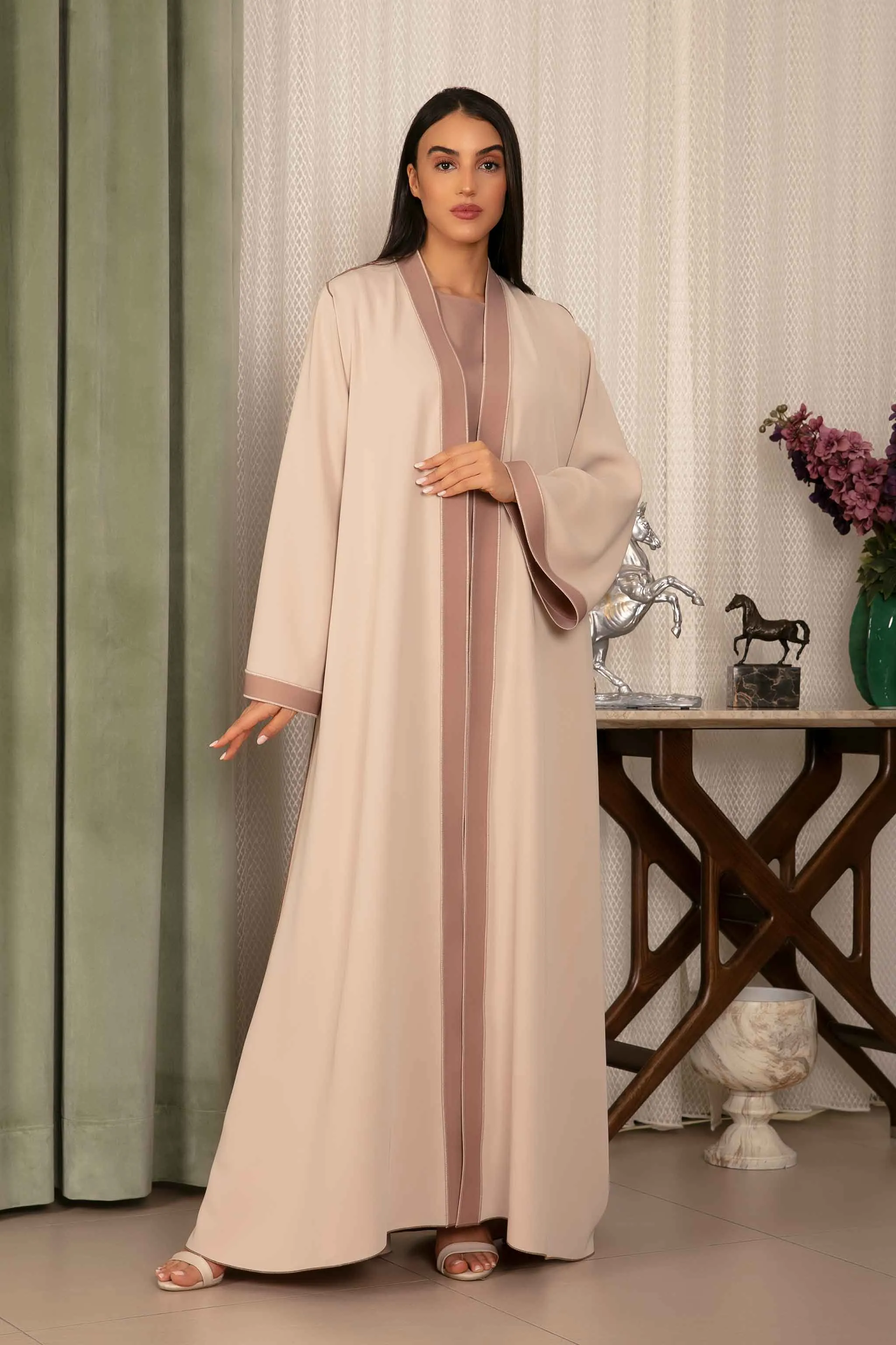 Perah Abaya in Beige and Nude