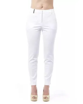 Peserico Womens White Straight Leg Pants