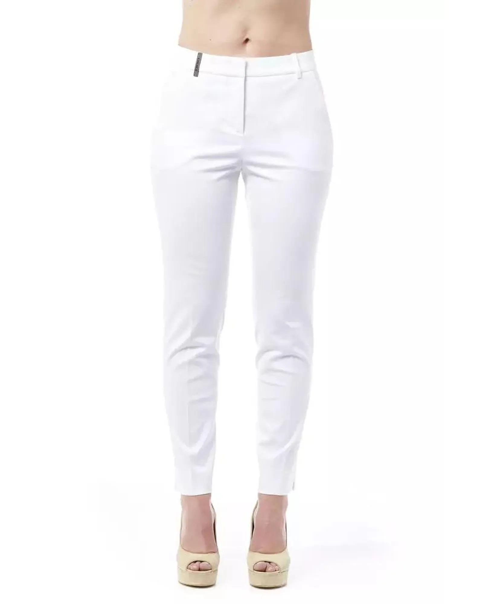 Peserico Womens White Straight Leg Pants