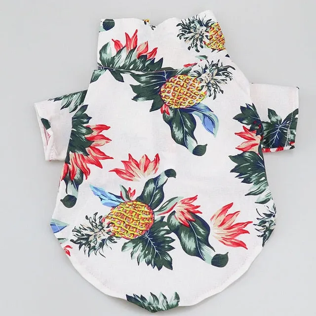 Pineapple Summer Collared Print Outfit Puppy Shirt