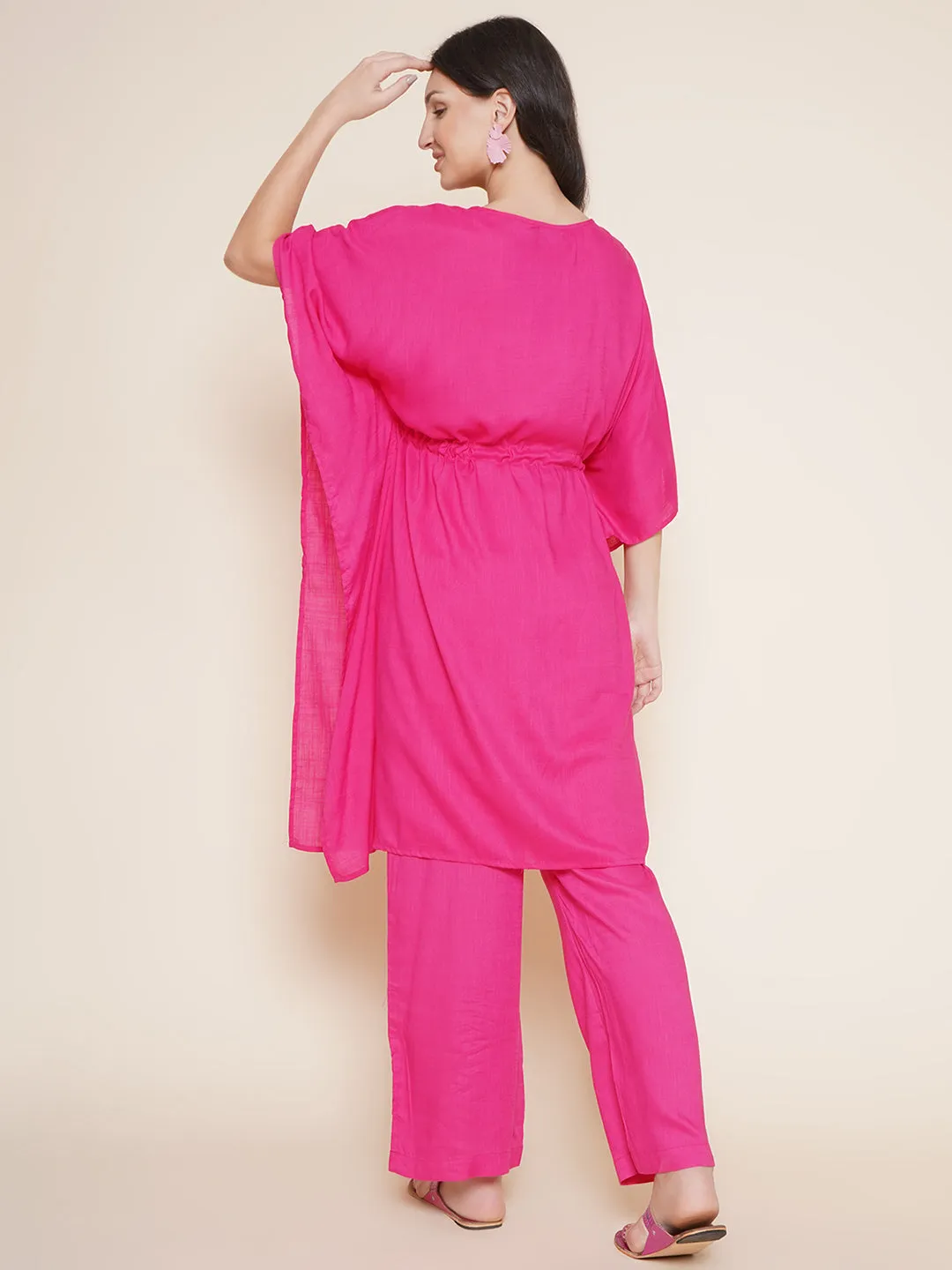 Pink Maternity and Nursing Kaftan Set