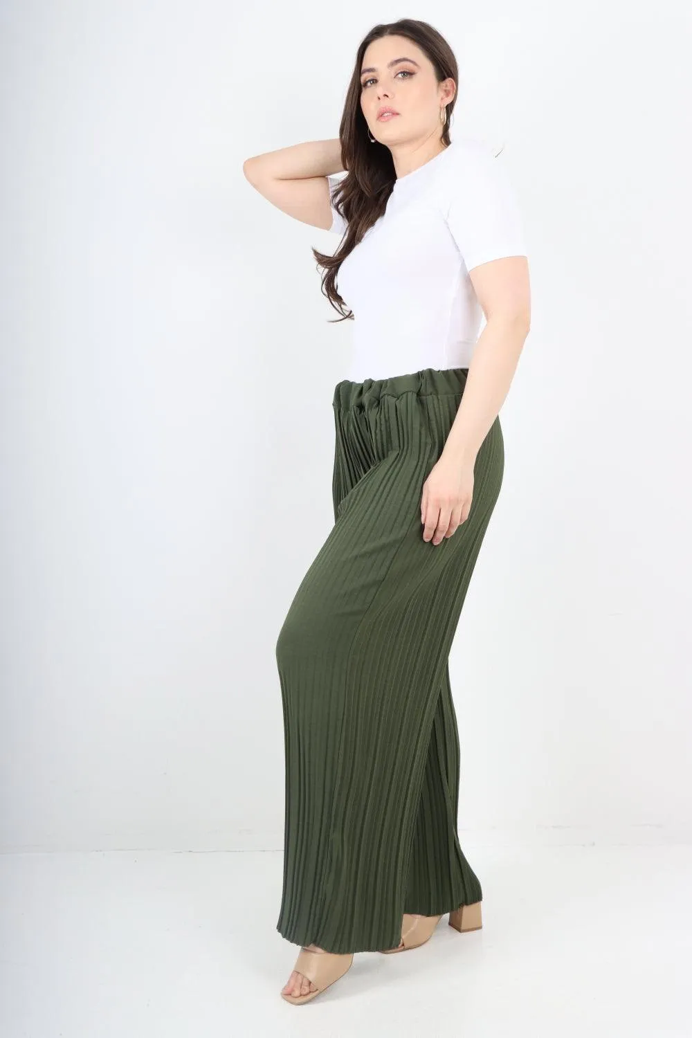 Pleated Elasticated Waist Trousers