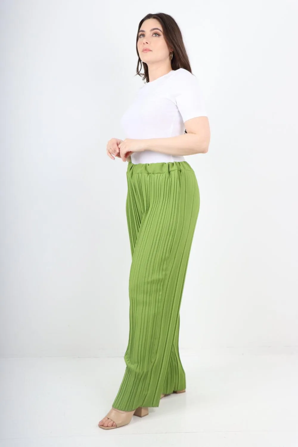 Pleated Elasticated Waist Trousers