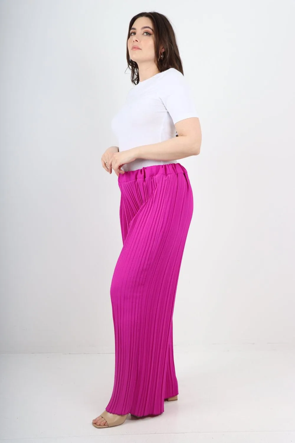 Pleated Elasticated Waist Trousers