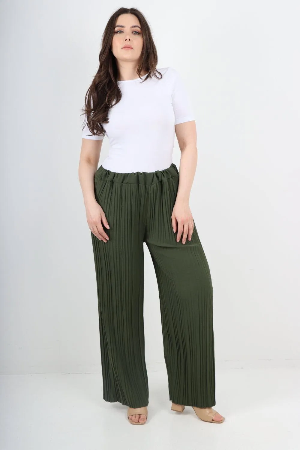 Pleated Elasticated Waist Trousers