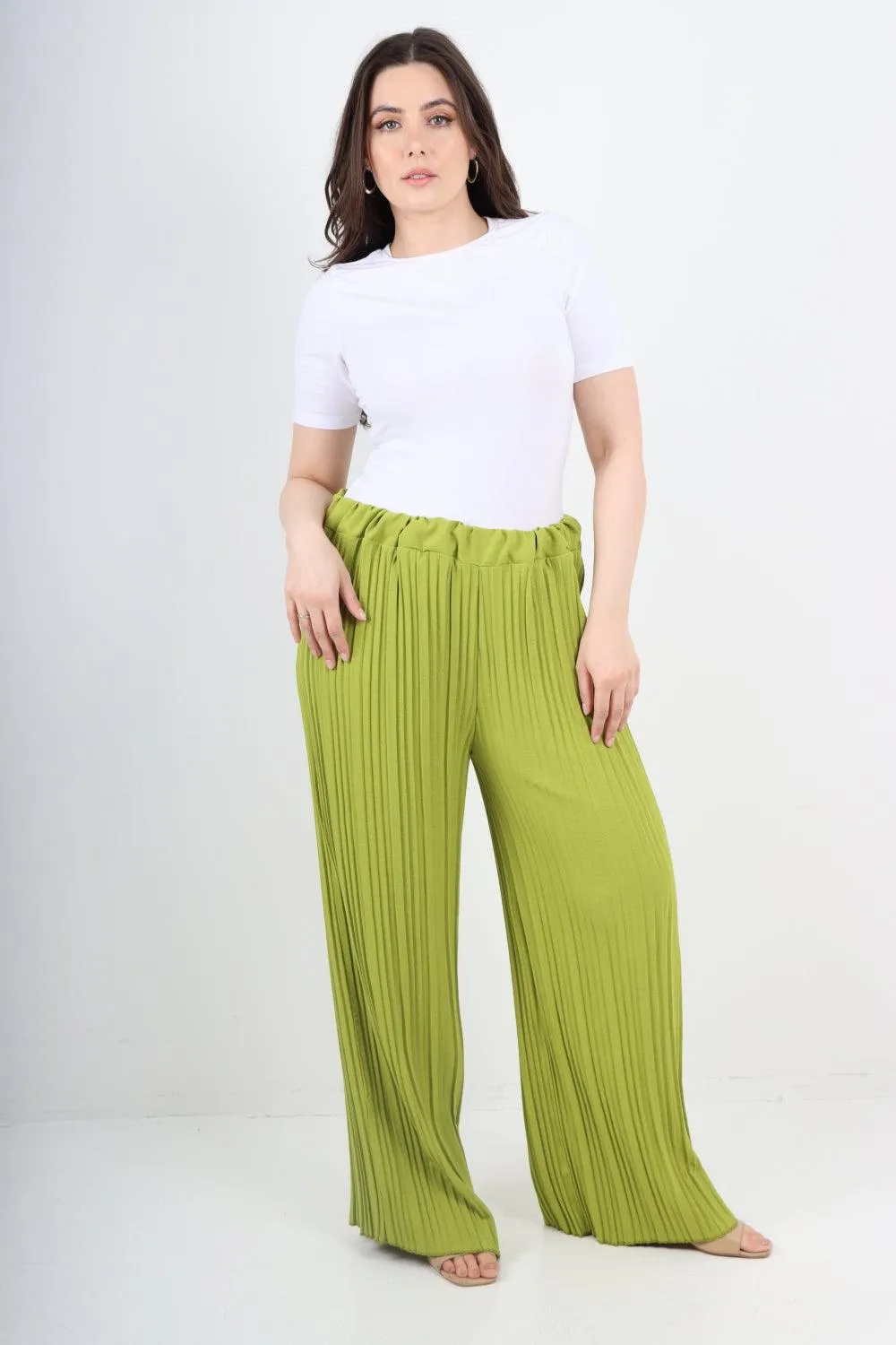 Pleated Elasticated Waist Trousers