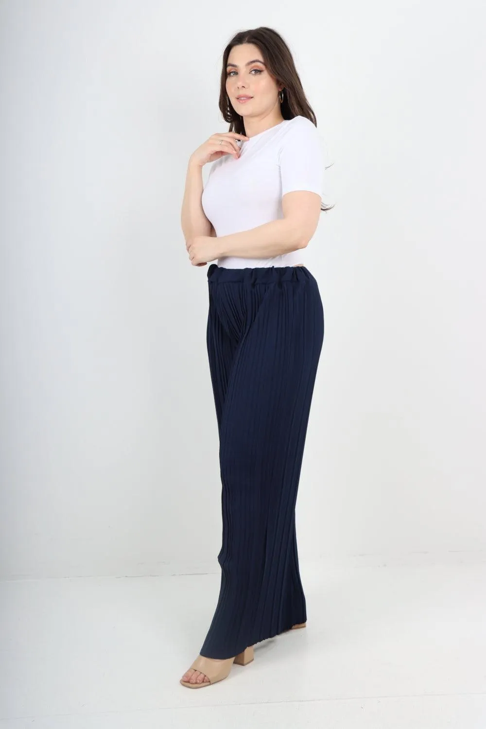 Pleated Elasticated Waist Trousers