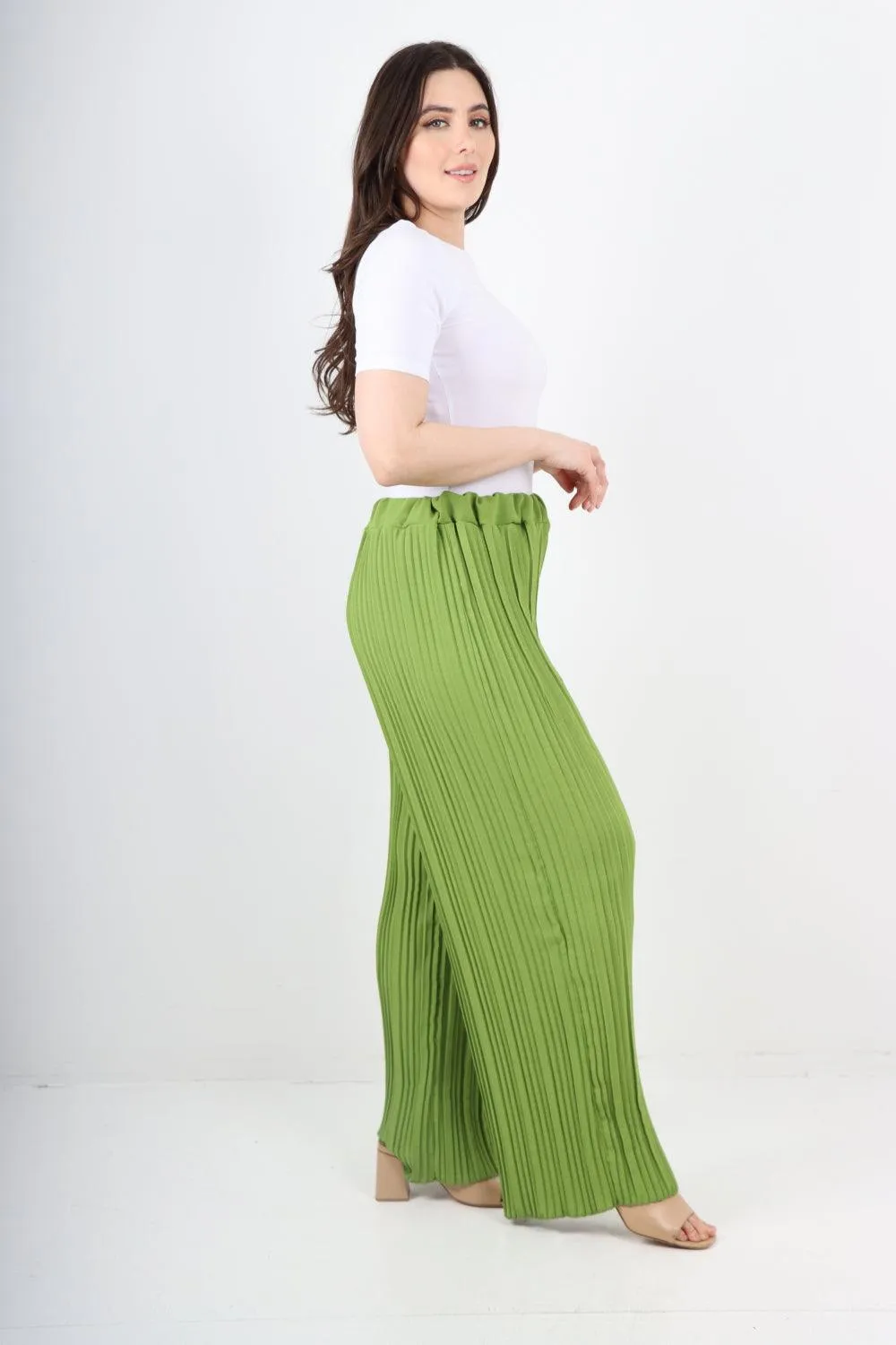 Pleated Elasticated Waist Trousers