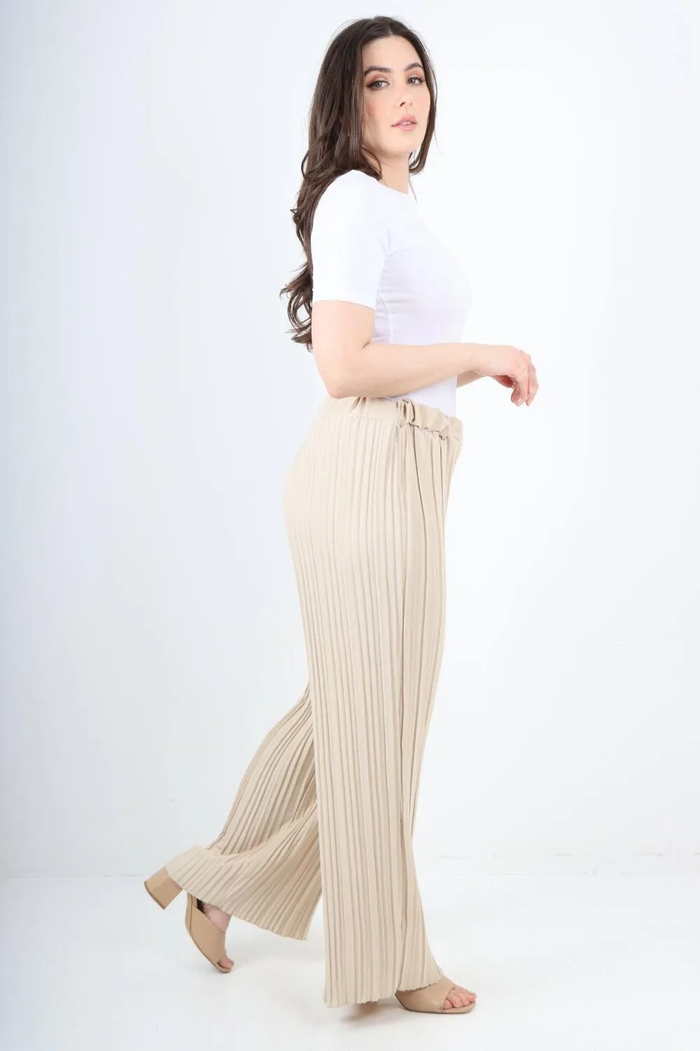 Pleated Elasticated Waist Trousers