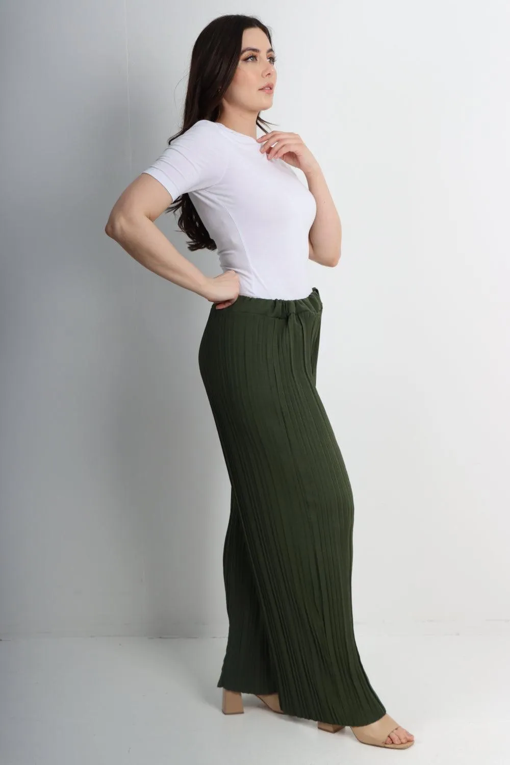 Pleated Elasticated Waist Trousers