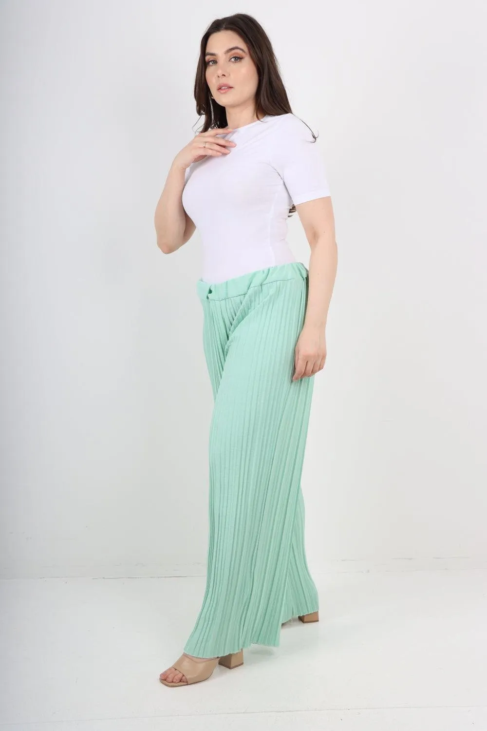 Pleated Elasticated Waist Trousers